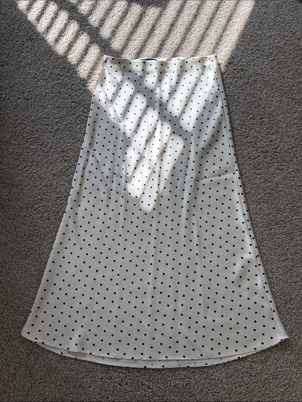 Zara Polka Dot A-Line Midi Skirt Sz Small